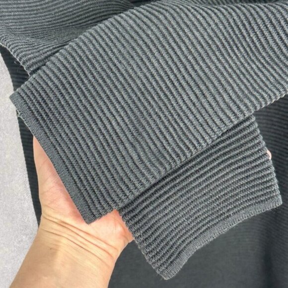 Aritzia Wilfred Cashmere Silk Black Ribbed Knit Sweater Dress Size Large Minimal - Picture 6 of 15